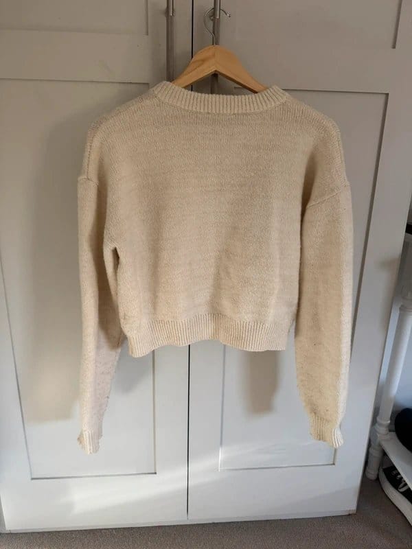 Topshop Cream Knit Cropped Jumper
