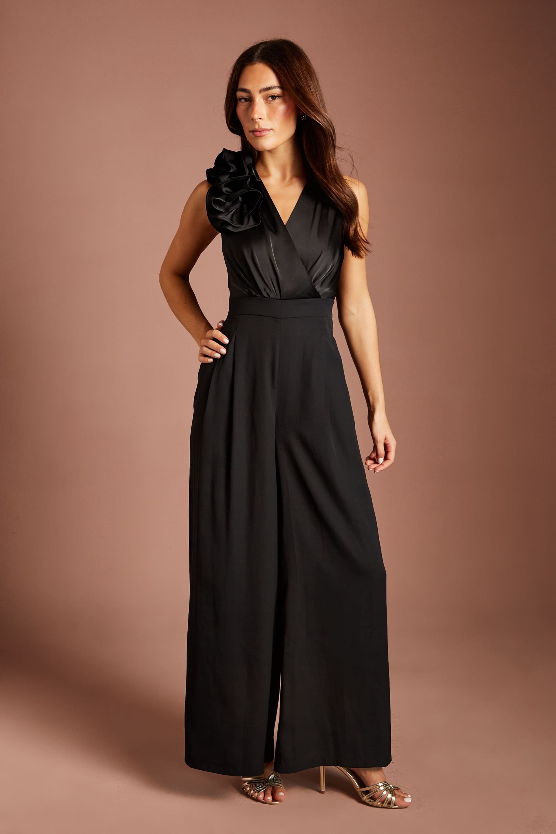 Coast Coast Women's Corsage Cowl Back Jumpsuit in Black