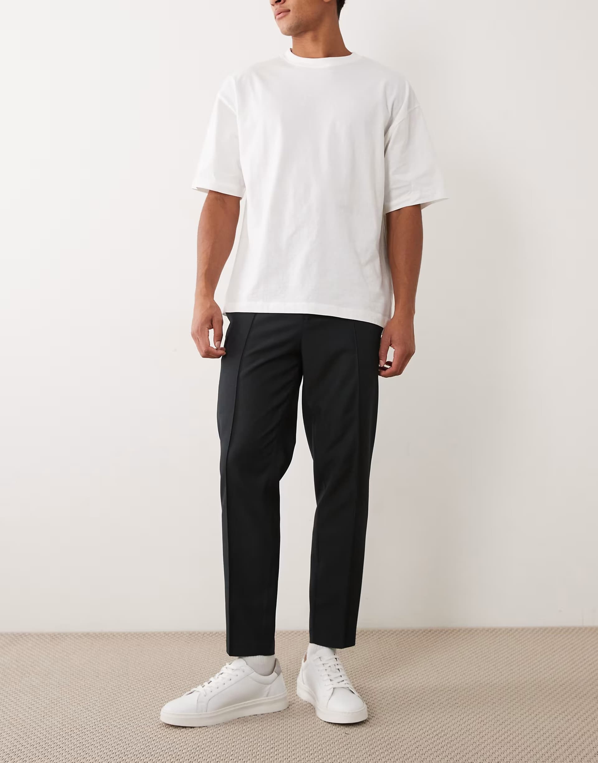 ASOS ASOS DESIGN tailored tapered trousers in green washable wool