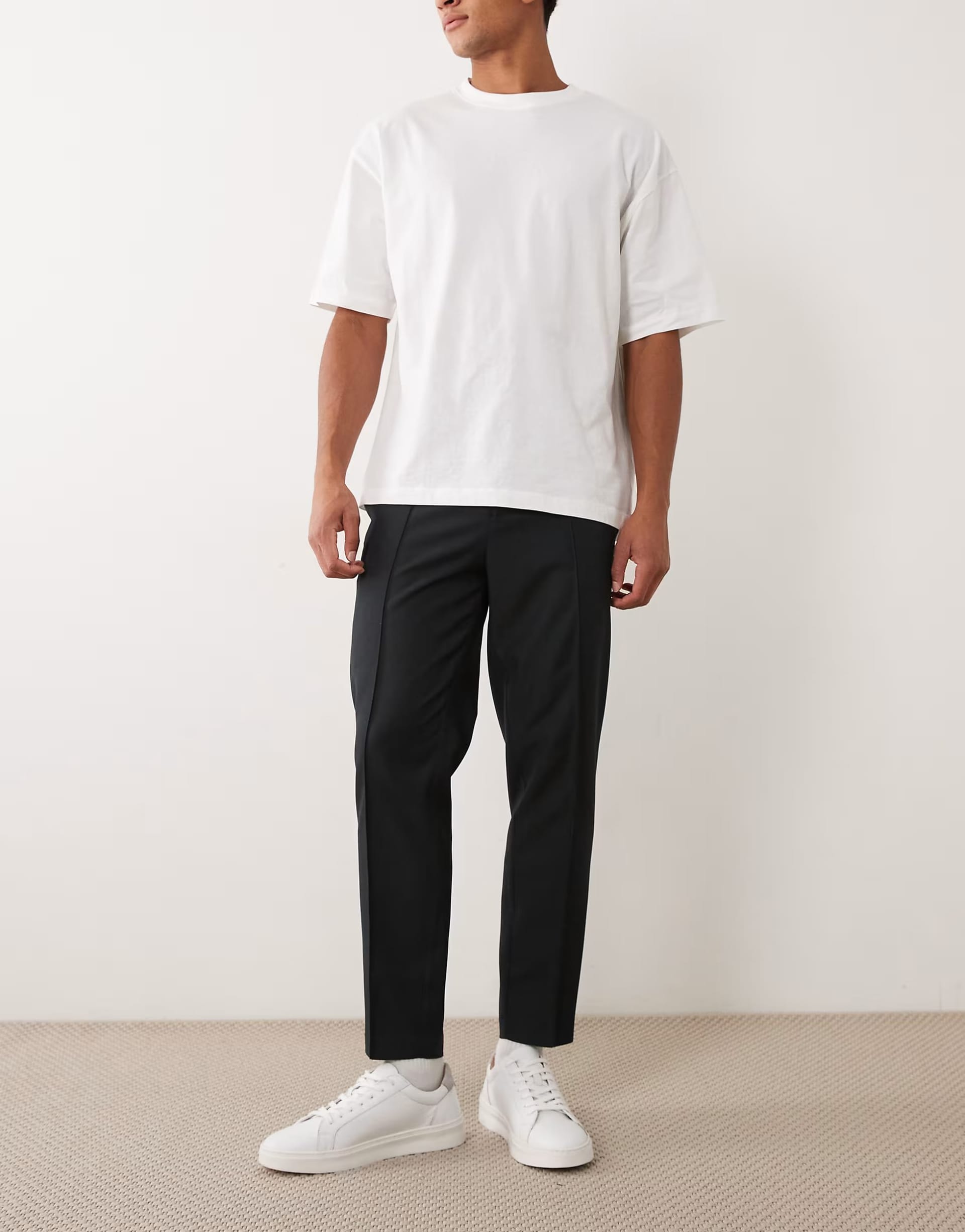 ASOS Green Washable Wool Tailored Tapered Trousers