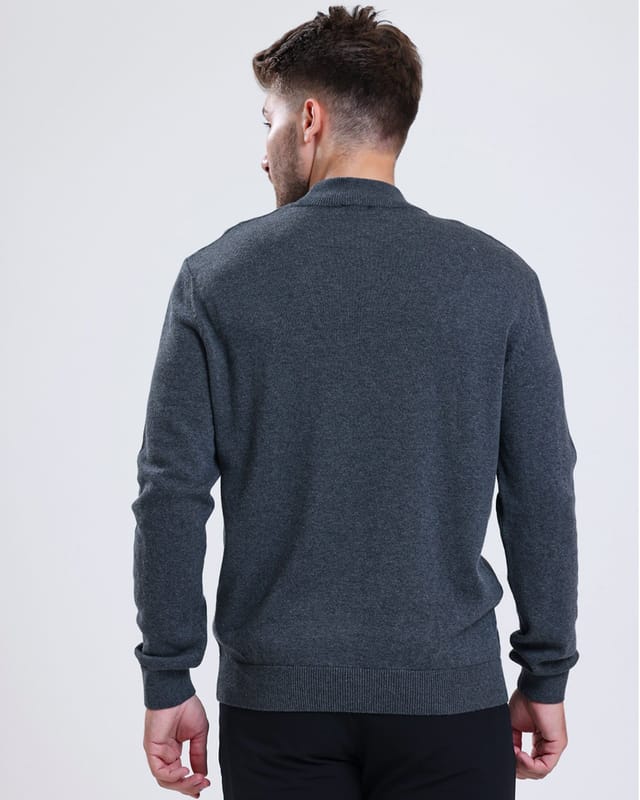 Alse Studio Alse Studio Men's Turtleneck Jumper 100% Cotton Premium Quality in Grey - 2