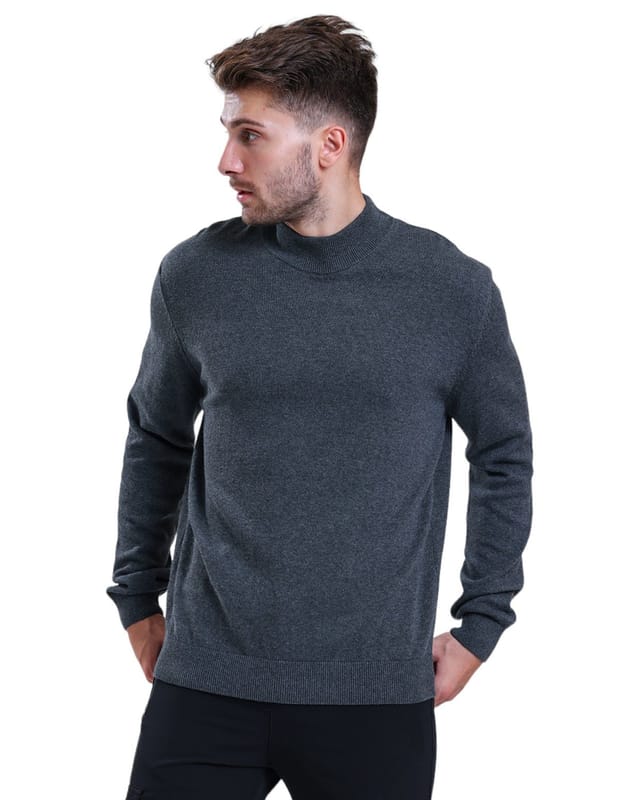 Alse Studio Alse Studio Men's Turtleneck Jumper 100% Cotton Premium Quality in Grey - 3