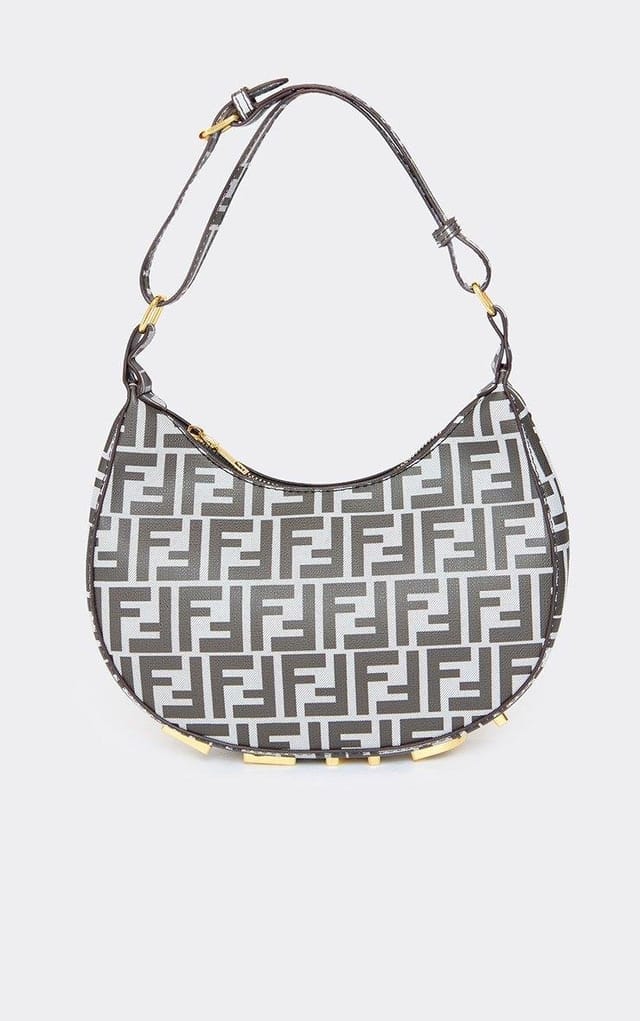 EGO Electro Logo Detail Shaped Shoulder Bag In Black Denim, Women's Size UK 0 - 2
