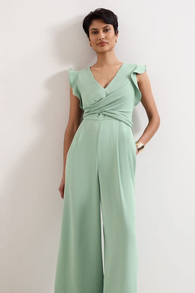 Phase Eight Phase Eight Women's Ayla V-Neck Wide Leg Jumpsuit in Mint - 3
