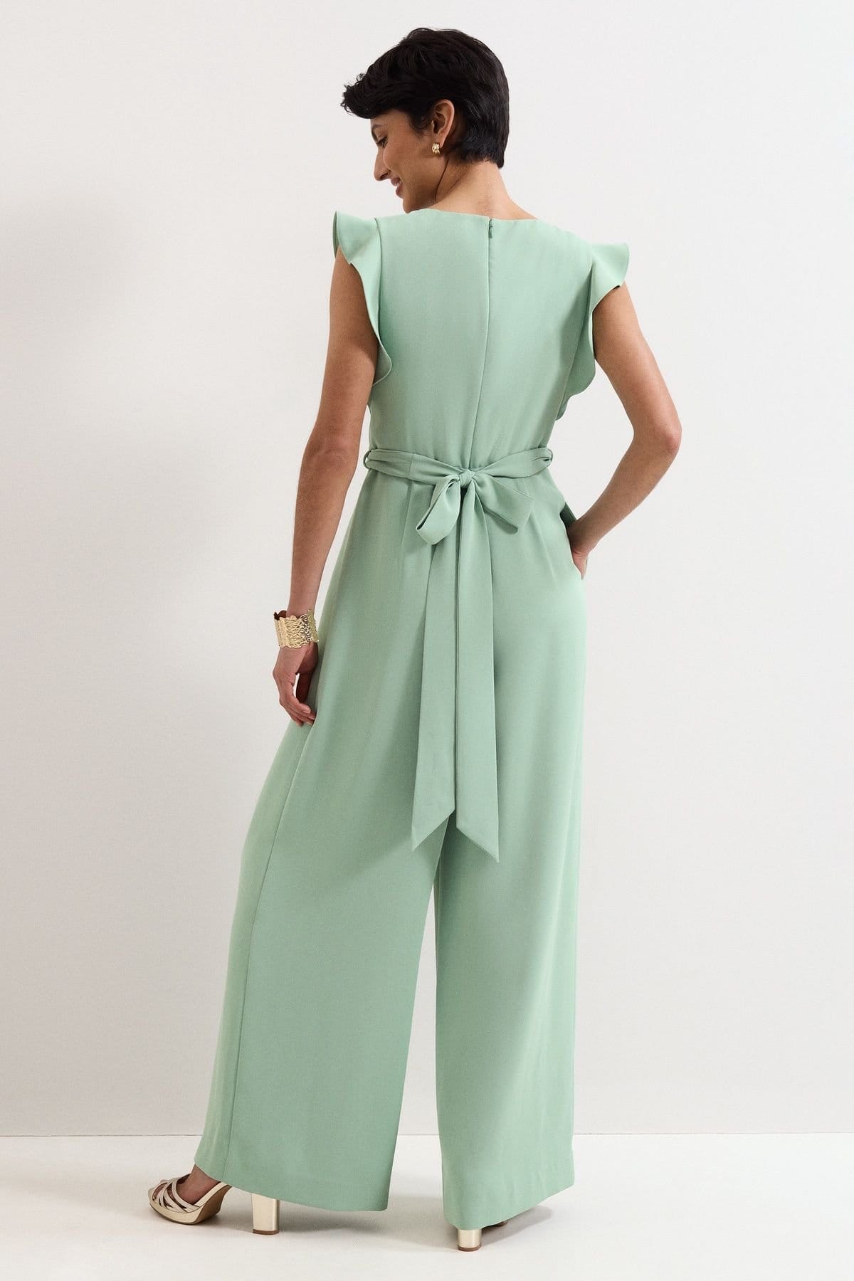 Phase Eight Phase Eight Women's Ayla V-Neck Wide Leg Jumpsuit in Mint - 4