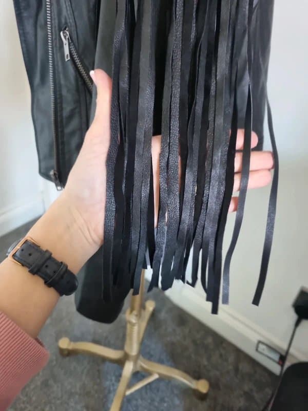 ASOS Asos 100% real leather festival fringe tassle jacket