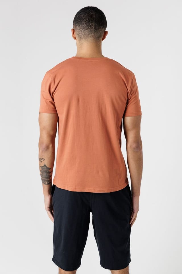 Tokyo Laundry Tokyo Laundry Men's Cotton Crew Neck T-Shirt & Shorts Pyjama Set in Copper - 2