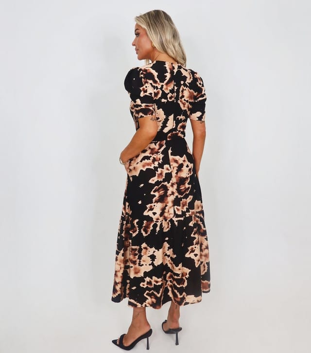 AX Paris Women's Black Abstract Design Smock Midi Dress AX Paris New Look - 3