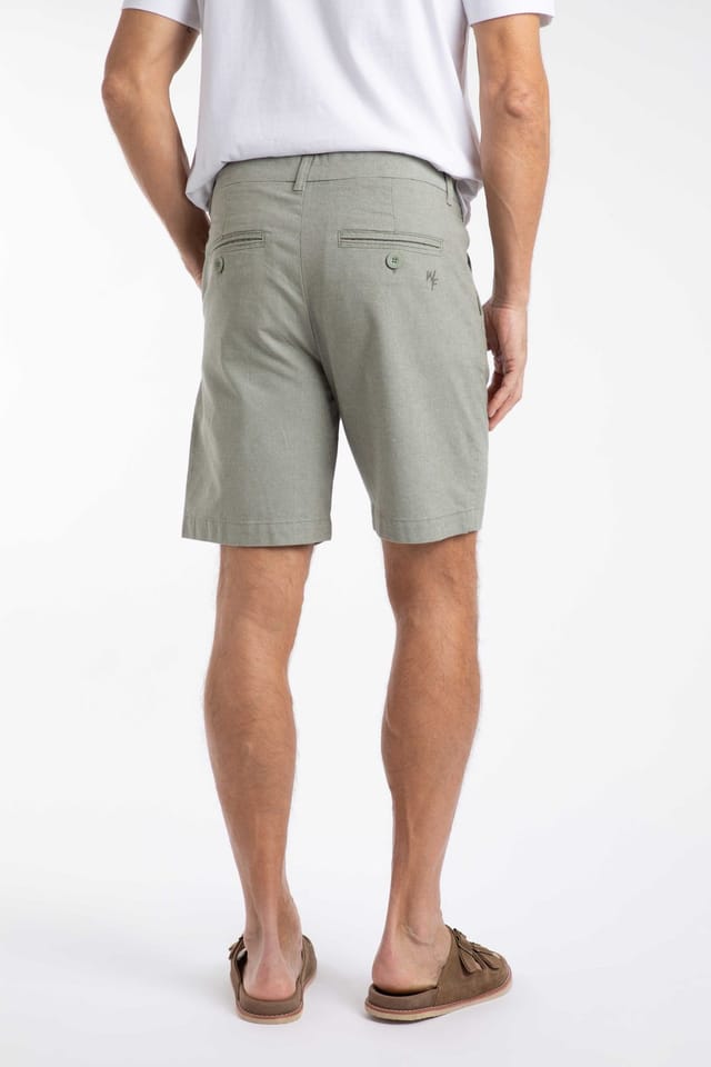 Weird Fish Weird Fish Men's Charleston Textured Chino Shorts in Green - 3