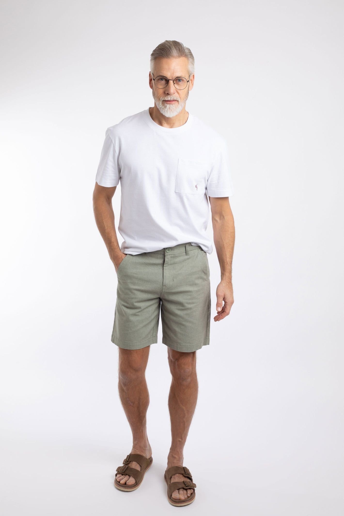 Weird Fish Weird Fish Men's Charleston Textured Chino Shorts in Green - 4