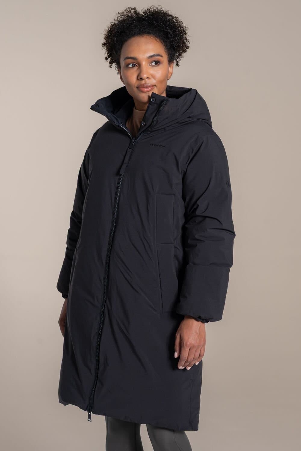 Craghoppers Craghoppers Women's Middlefell Longline Reversible Hooded Waterproof Breathable Padded Jacket in Black