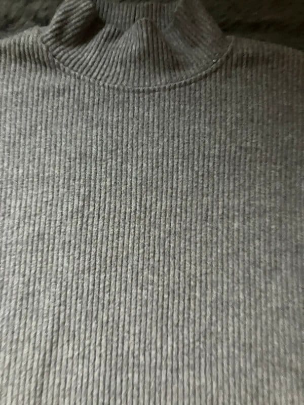 Bershka Grey Ribbed Funnel Neck Jumper Dress