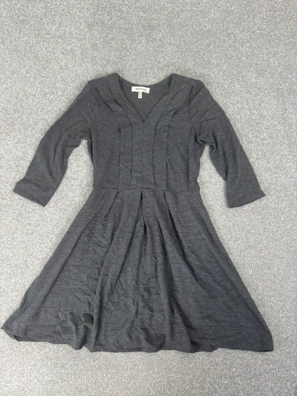 Monteau Monteau LA Grey Knitted Skater Dress Size S | Long Sleeve Dress RRP: £95