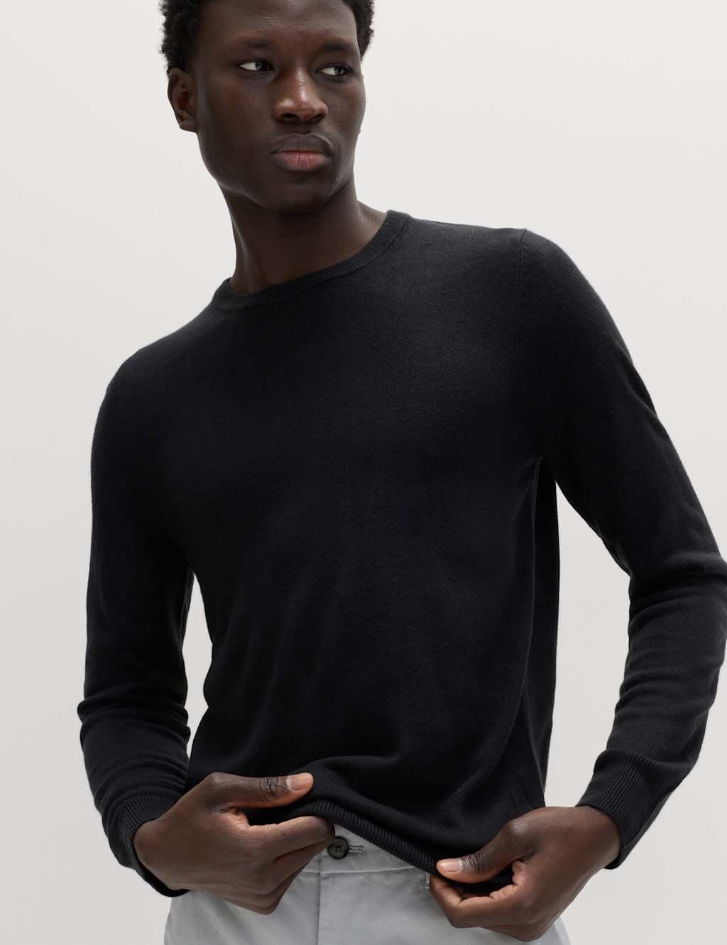 Marks & Spencer M&S Cashmilon™ Crew Neck Jumper Black