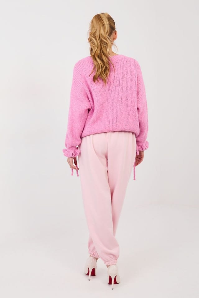 Love Lace Love Lace Women's Viscose Elastane Pleated Jogger Trousers Style 223753 in Pink - 3