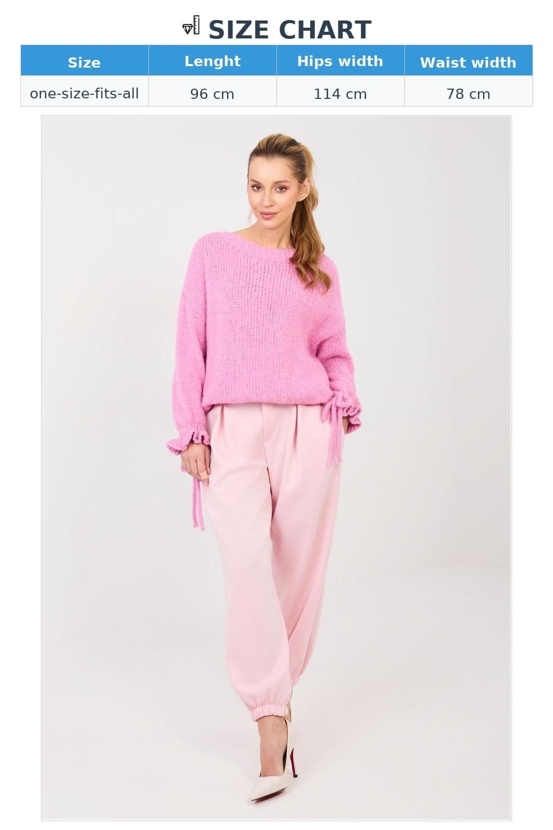 Love Lace Love Lace Women's Viscose Elastane Pleated Jogger Trousers Style 223753 in Pink - 4