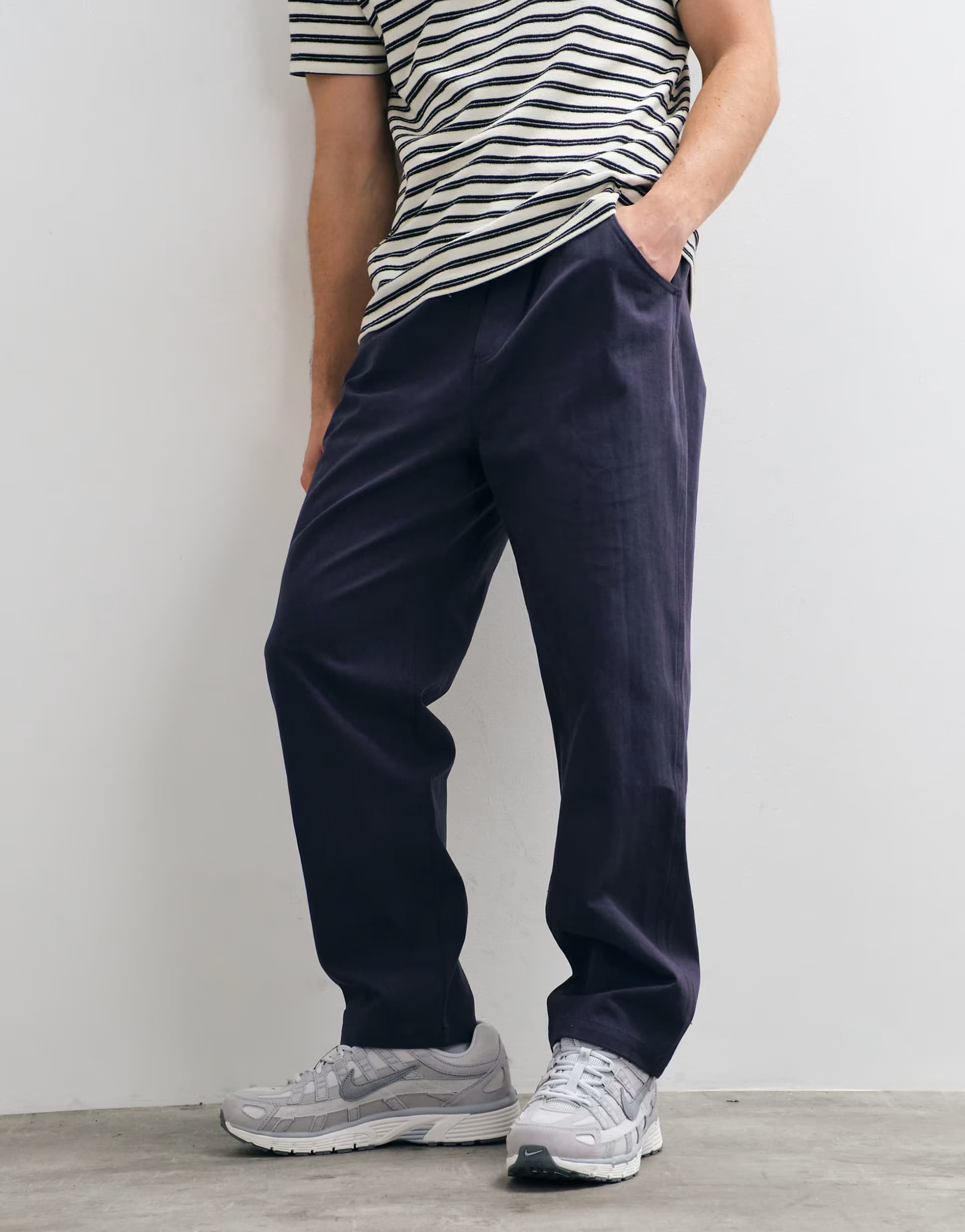 ASOS Stan Ray straight leg rec trousers in navy