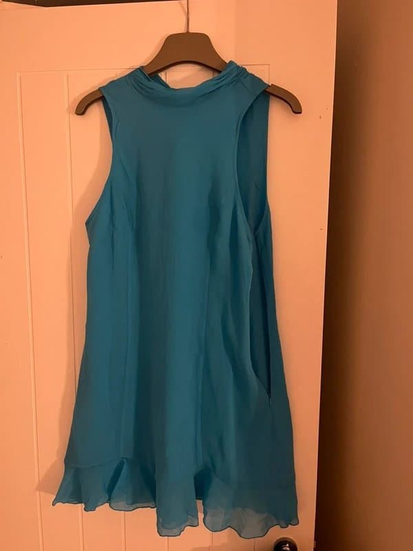 ASOS ASOS turquoise blue chiffon scarf detail mini dress