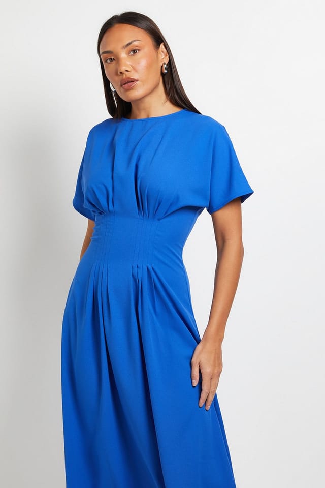 Principles Principles Women's Pleated Waist Detail Dress in Cobalt - 2