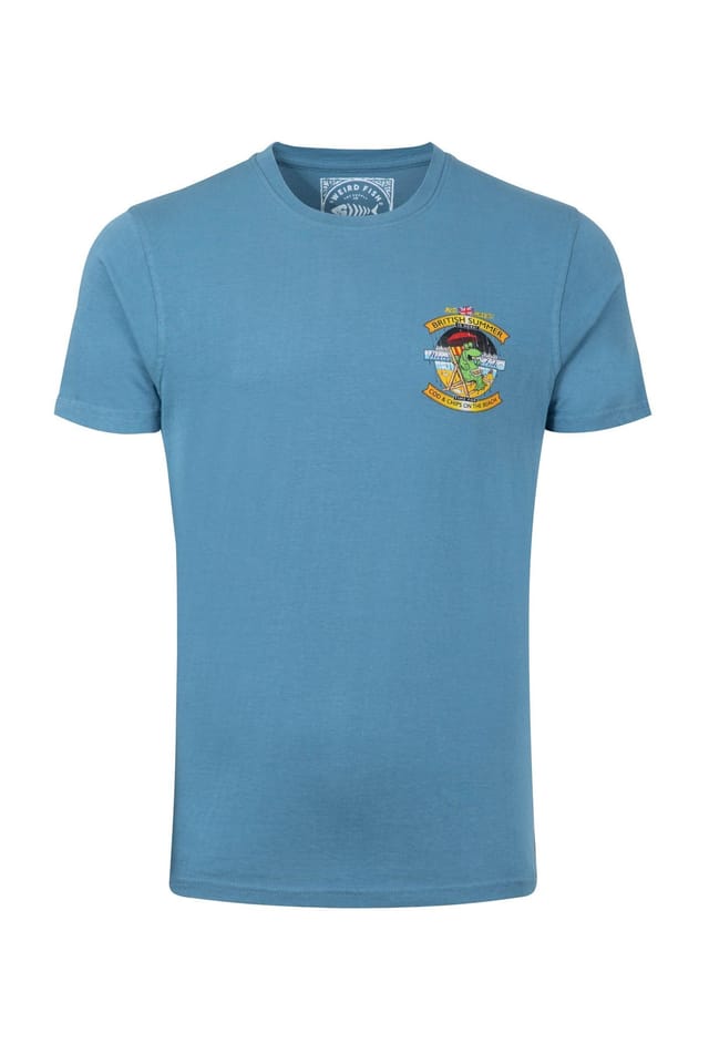 Weird Fish Weird Fish Men's Cod & Chips Artist T-Shirt in Mid Blue - 2