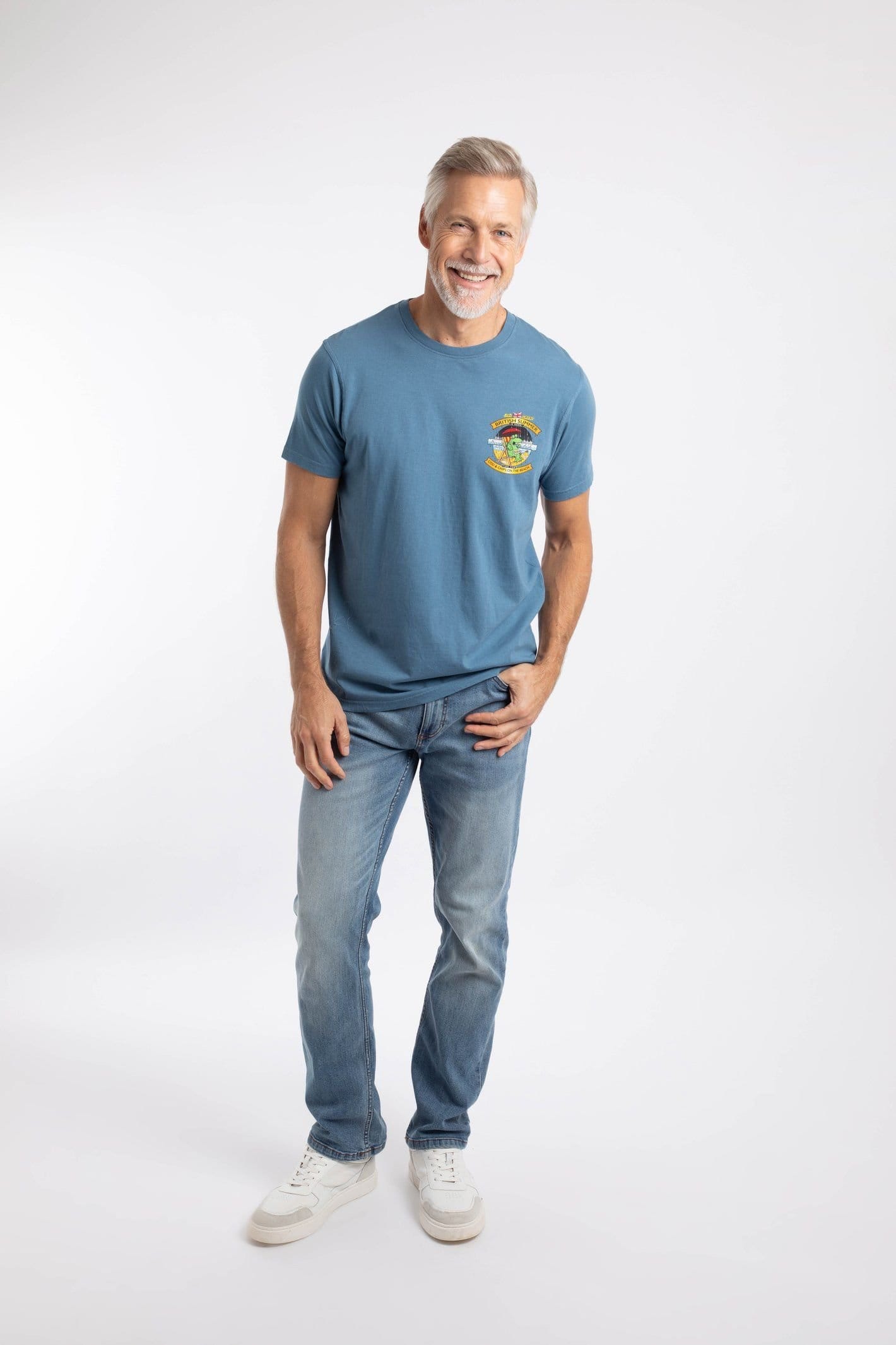 Weird Fish Weird Fish Men's Cod & Chips Artist T-Shirt in Mid Blue - 4
