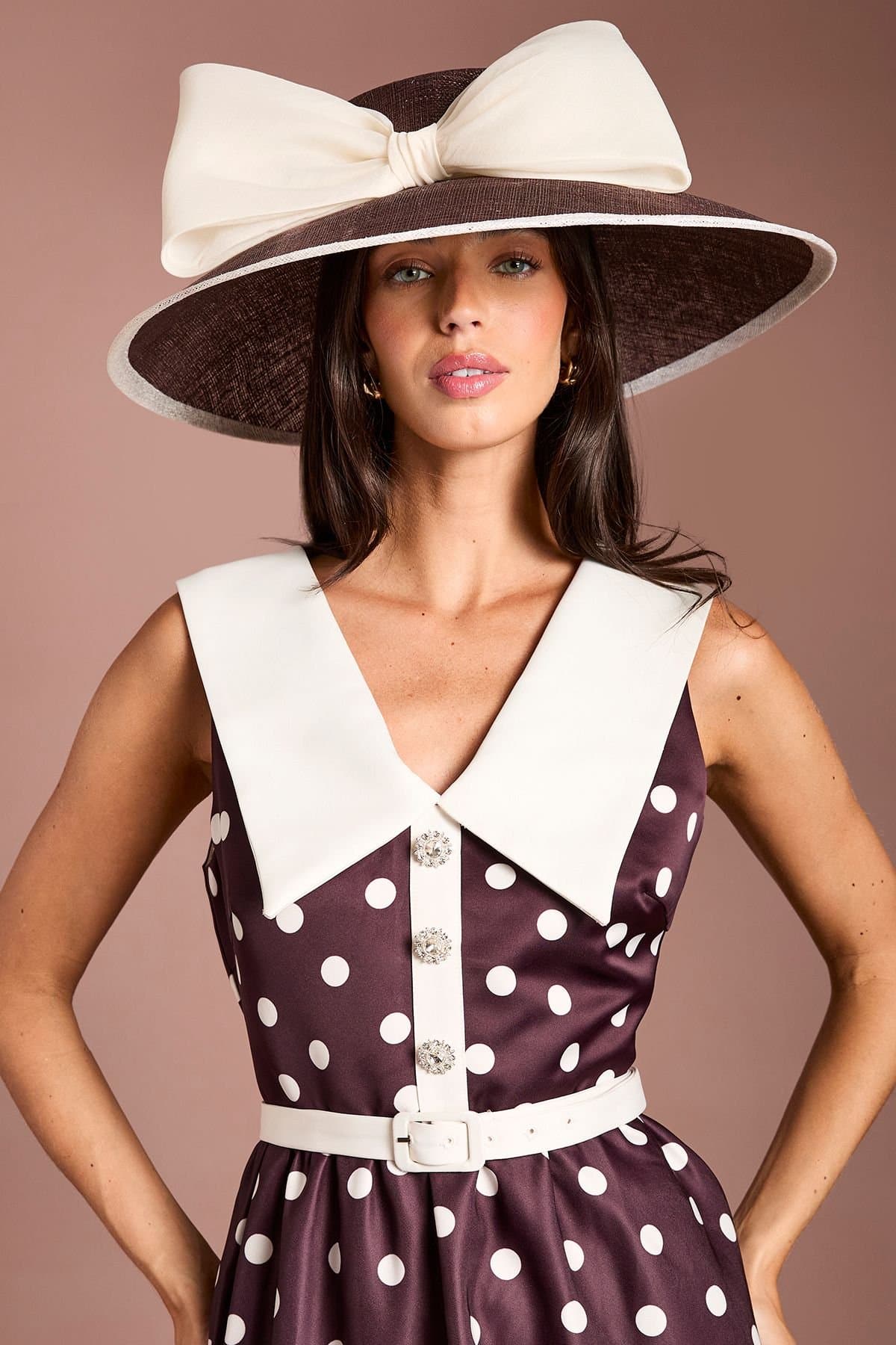 Coast Coast Chocolate Organza Bow Hat