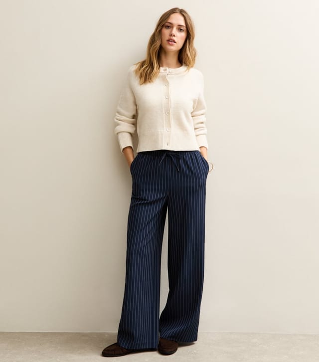 New Look Women's Navy Pinstripe Wide Leg Trouser New Look - 2