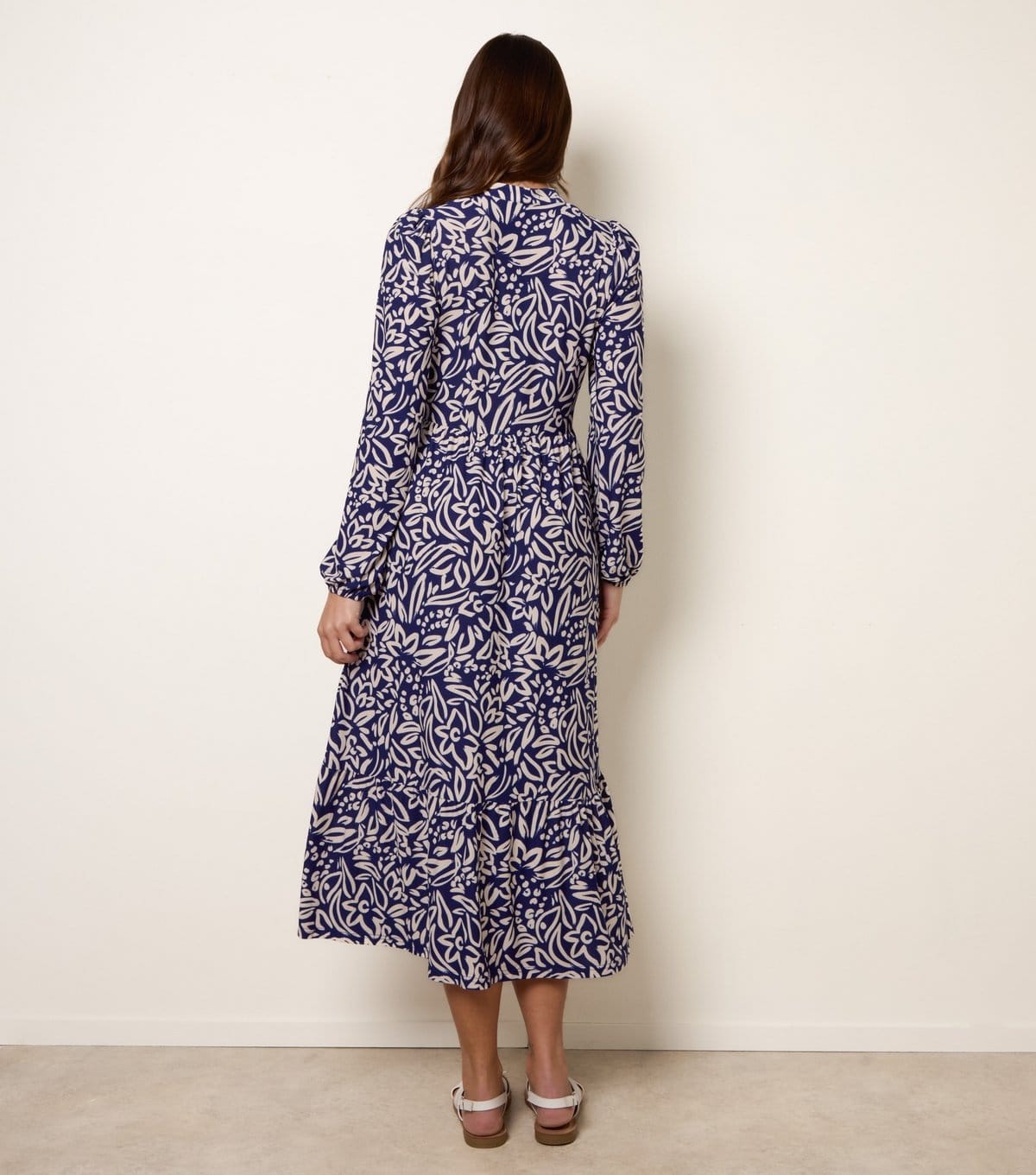 Blue Vanilla Women's Navy Floral Button Up Midi Dress Blue Vanilla New Look - 4