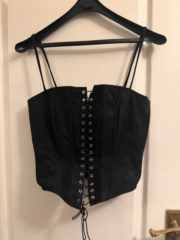 Bershka Black Lace Bustier Top