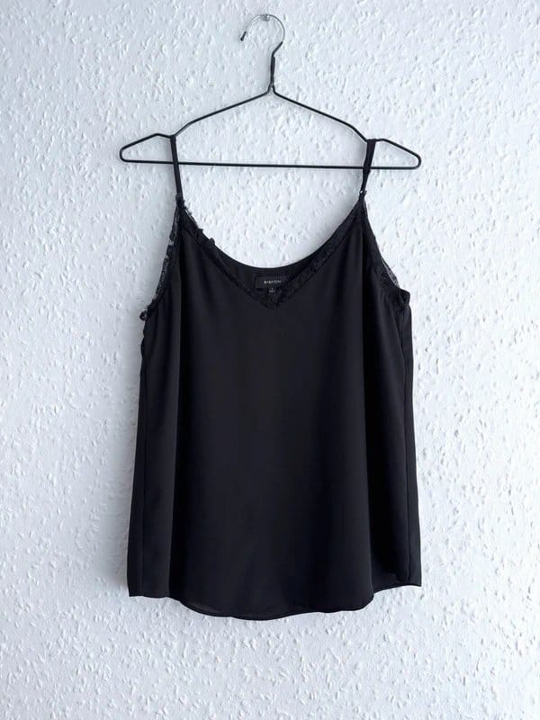 Aritzia Black Lace Trim Sleeveless Tank