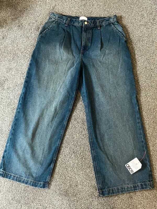 ASOS Design Loose fit mid wash jeans