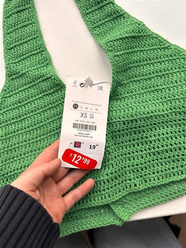 Bershka Green crochet halter neck top