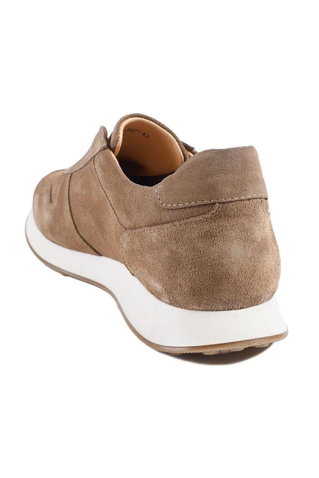 Jones Bootmaker Jones Bootmaker Men's Taccino Leather Slip On Trainers in Taupe - 3