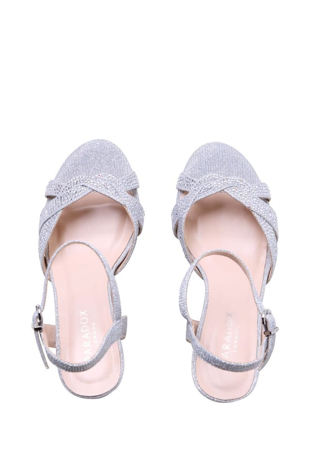 Paradox London Paradox London Women's Lavelle' Platform Heeled Sandals in Silver - 3