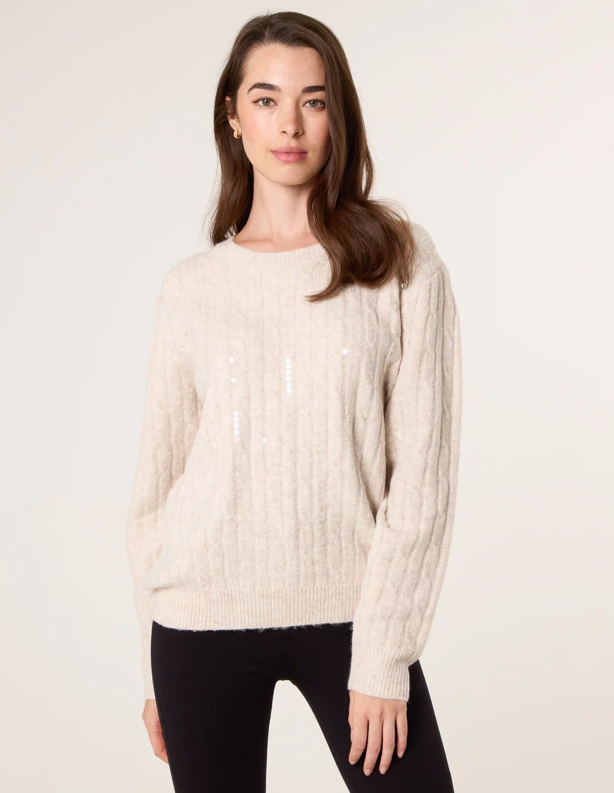 Blue Vanilla Round Neck Jumper With Sequin