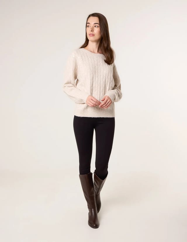 Blue Vanilla Round Neck Jumper With Sequin - 3