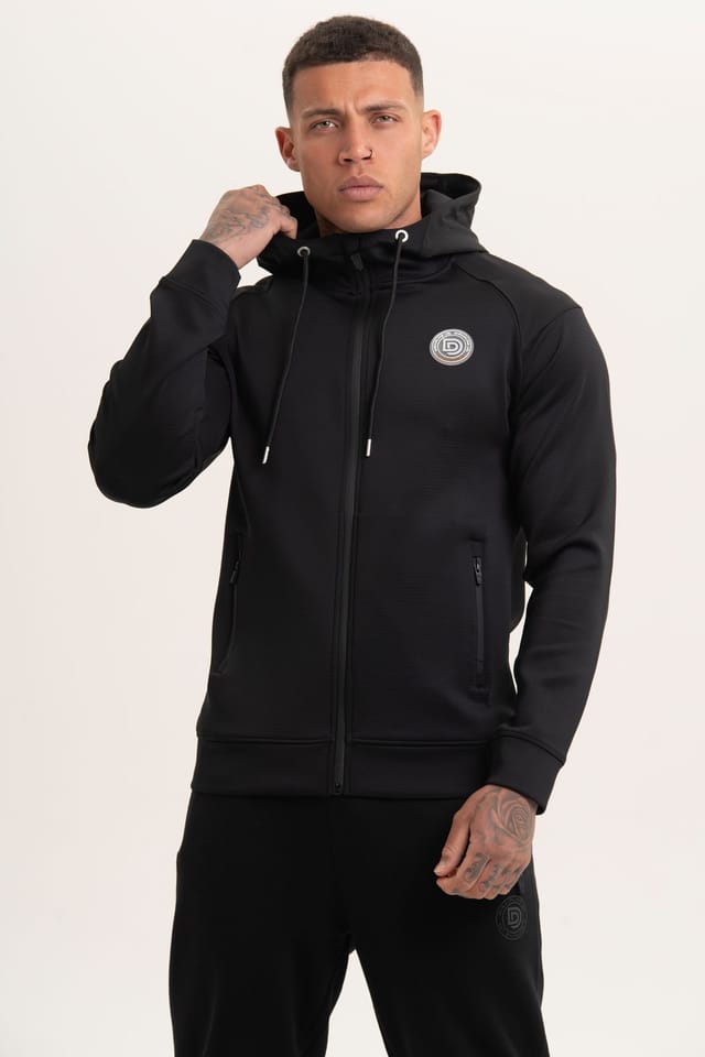 Discipline 365 Discipline 365 Men's Discipline Black Zip Through Hoodie with Pockets & Brand Detail - 2