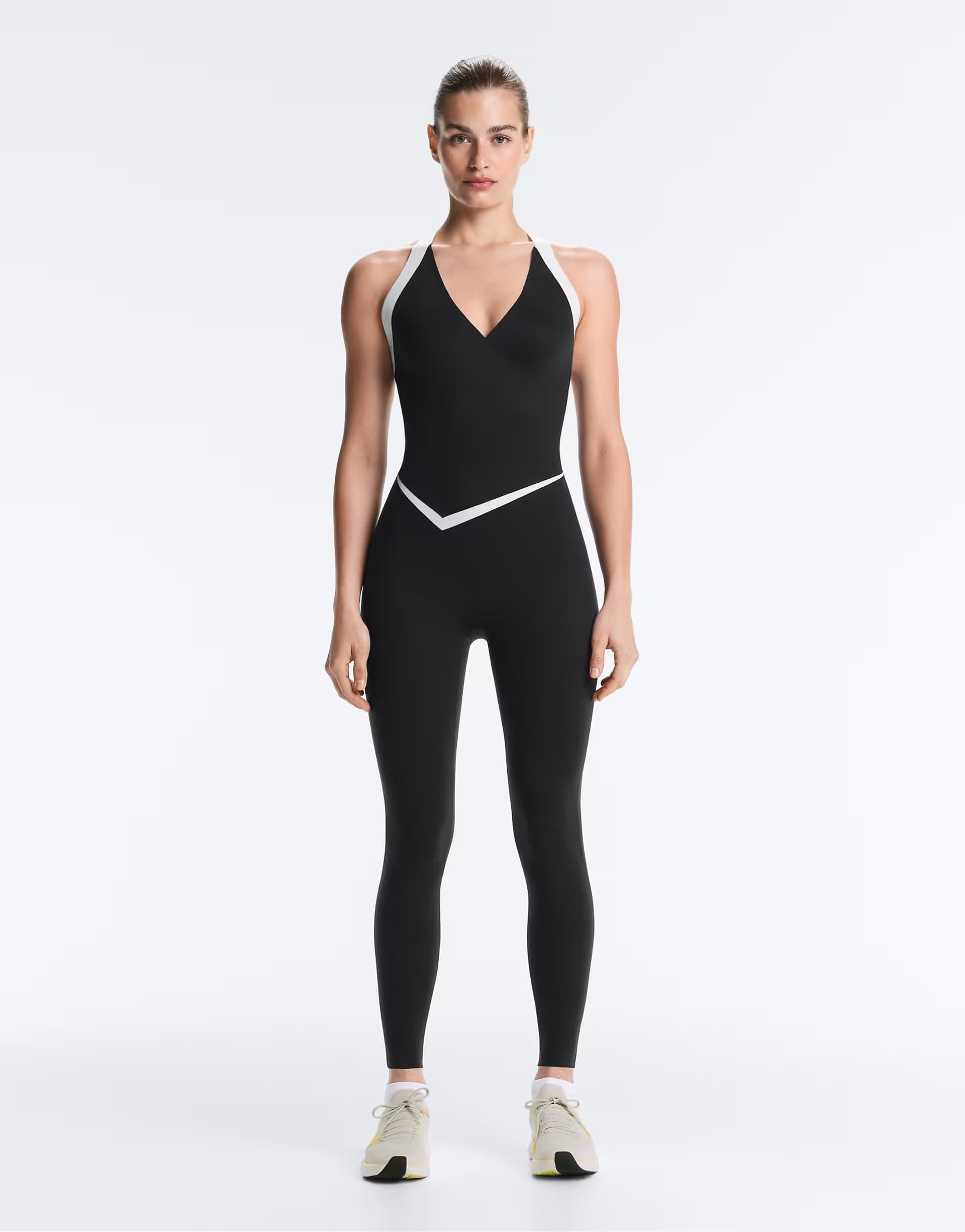 ASOS OYSHO Perfect-adapt sleeveless contrast jumpsuit in black