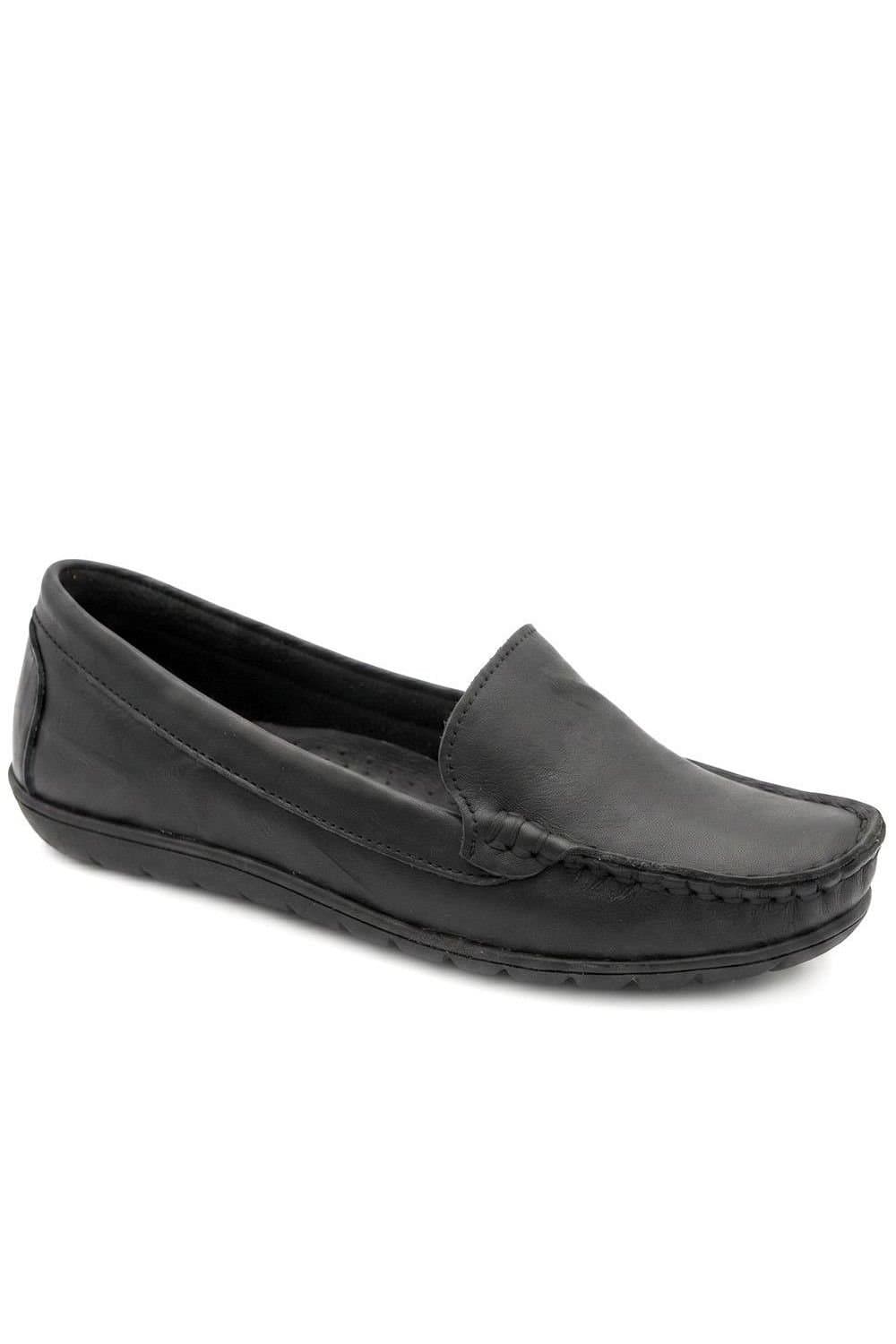 Pavers Pavers Women's Premium Leather Moccasins in Black