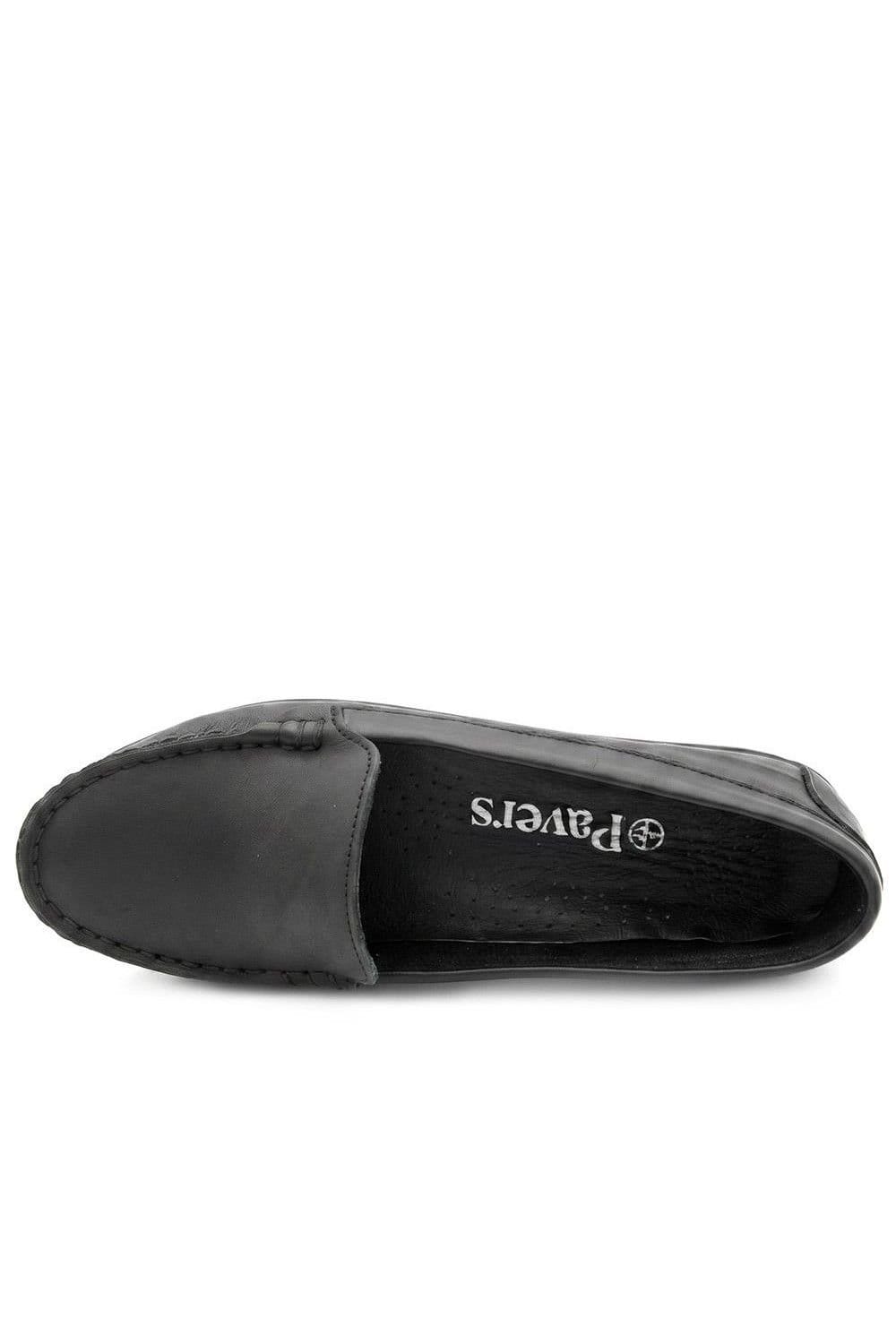 Pavers Pavers Women's Premium Leather Moccasins in Black - 4