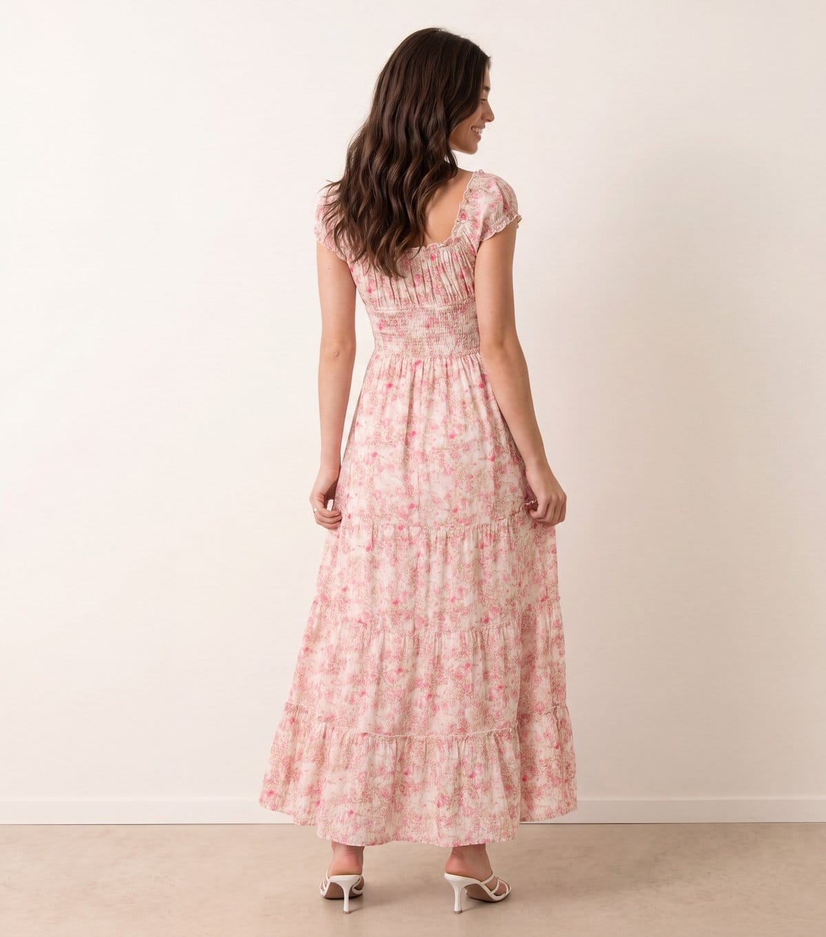 Blue Vanilla Women's Pink Floral Print Tie Front Maxi Dress Blue Vanilla New Look - 4