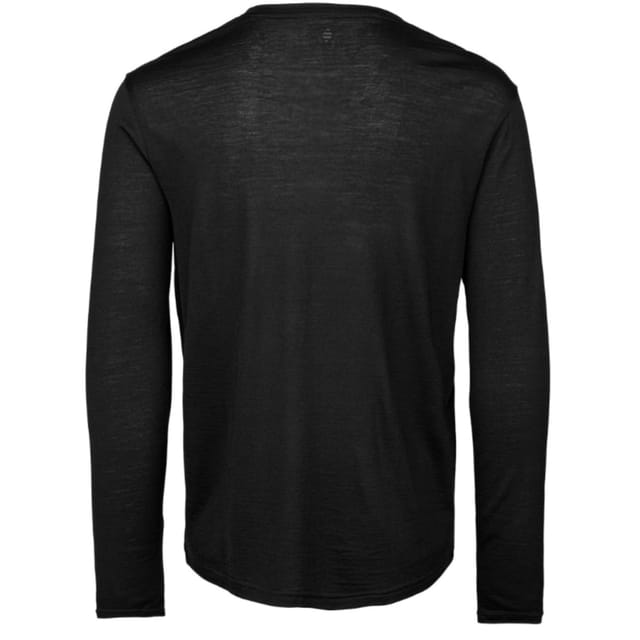 Panos Emporio Panos Emporio Men's Merino Wool Men's' Long Sleeve T-Shirt in Black with Crew Neck - 3