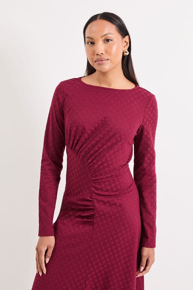 Principles Principles Women's Ponte Ruched Maxi Dress in Wine - 2