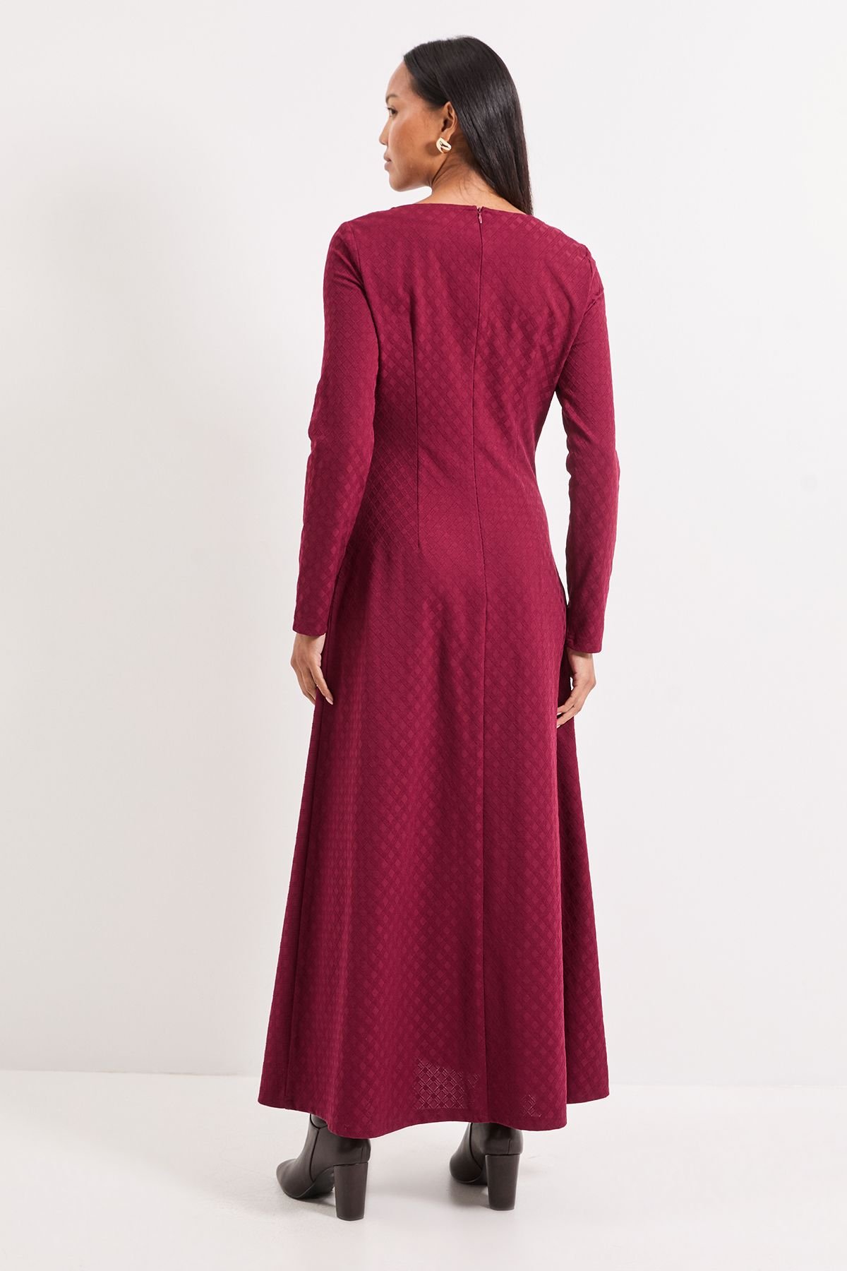Principles Principles Women's Ponte Ruched Maxi Dress in Wine - 3