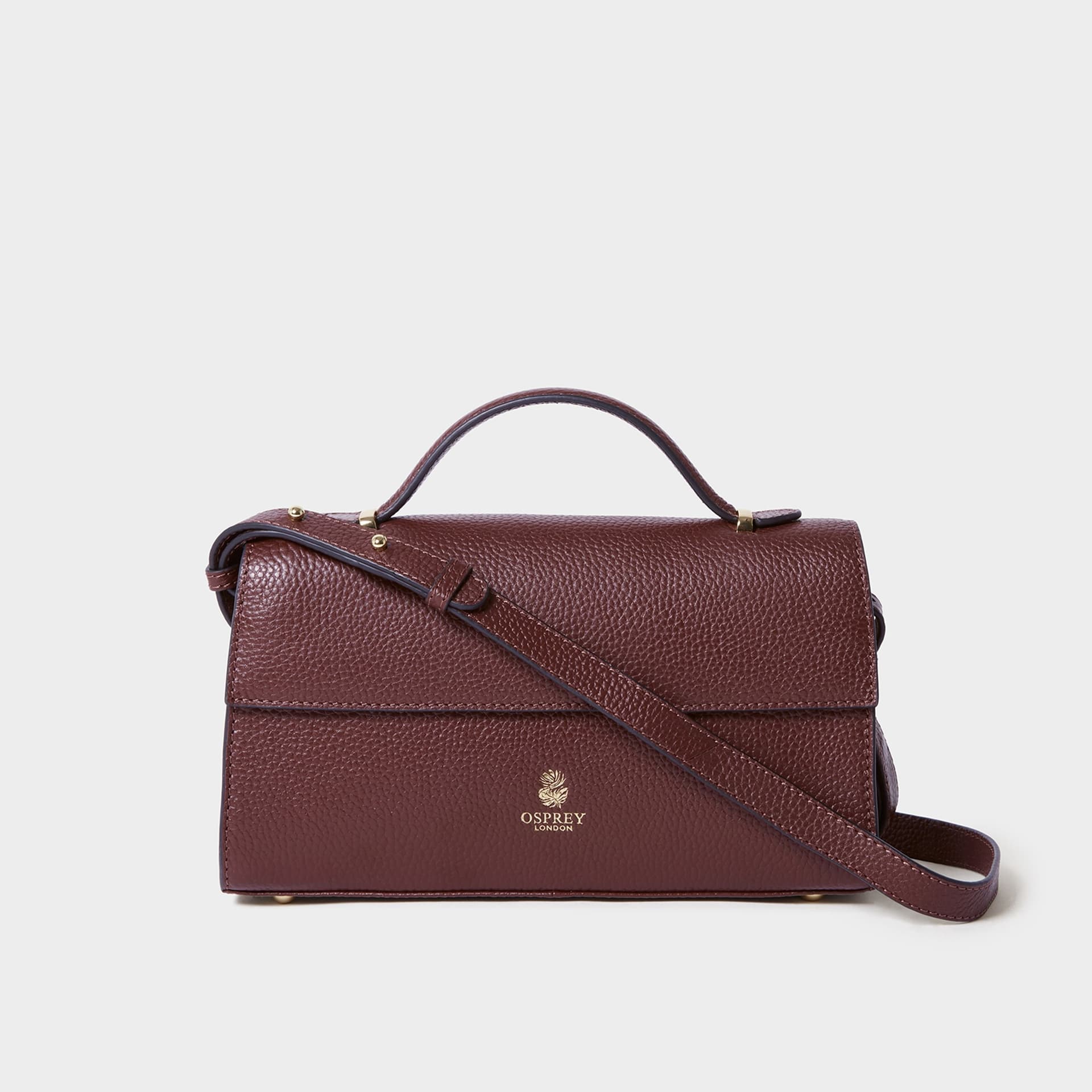 OSPREY LONDON OSPREY LONDON Women's The Hathaway Leather Top Handle Bag in Burgundy