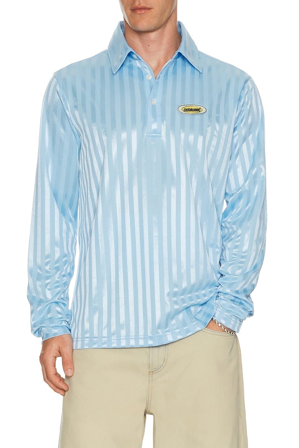 revolve Revolve Sky Striped Longsleeve Polo