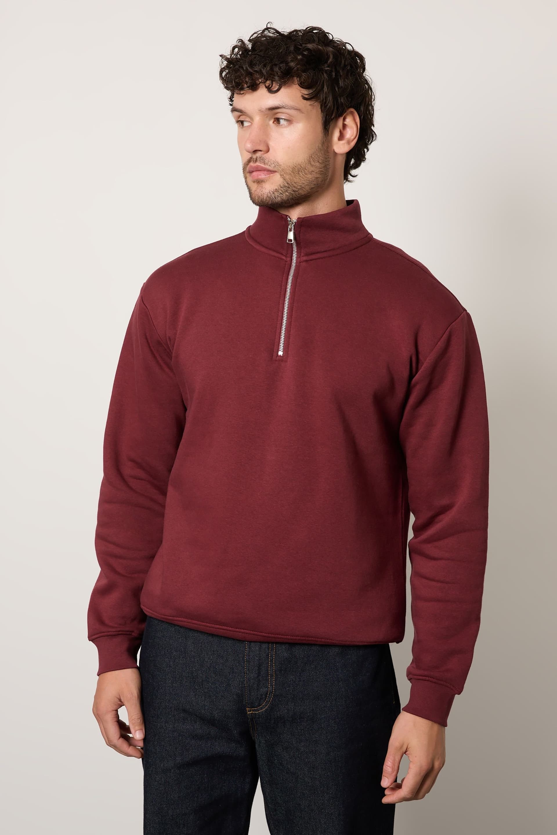 Burton Burton Men's Burgundy Half Zip Jersey Sweatshirt