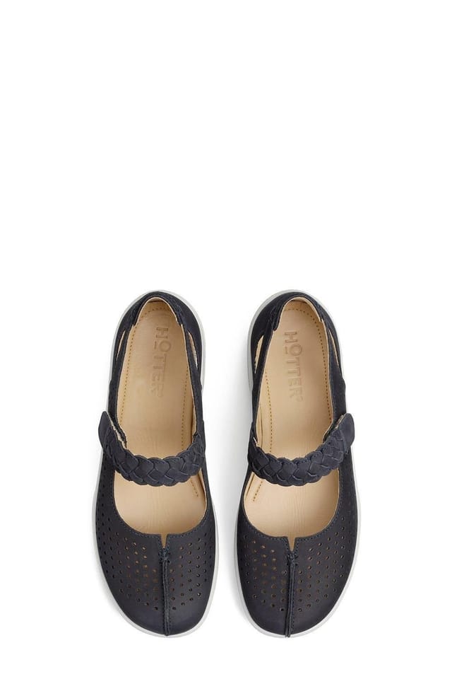 Hotter Hotter Women's Extra Wide 'Quake II' Mary Janes in Navy - 3