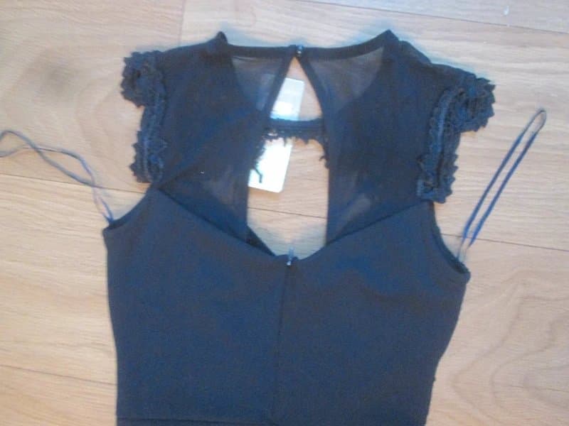 Lipsy Lipsy size 6 navy blue sequin stretch bodycon midi dress Brand new with tags