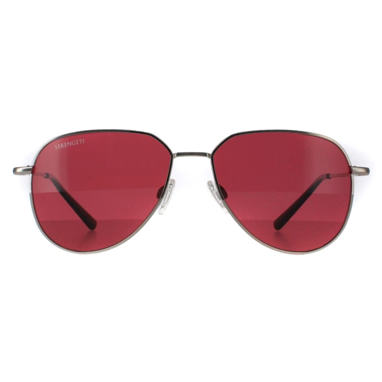 Serengeti Serengeti Men's Aviator Shiny Silver Mineral Sedona Polarized Haywood Small